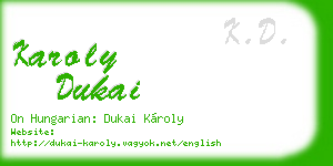 karoly dukai business card